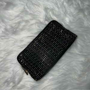 Victoria's Secret Black Clutch Beaded Gold And Silver